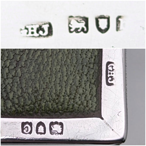 1898 英國古董純銀裝飾小號皮革皮夾零皮夾 GH James & Co